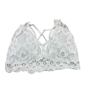 Miami for Francesca's Women's XL White Lace Bralette Adjustable Straps